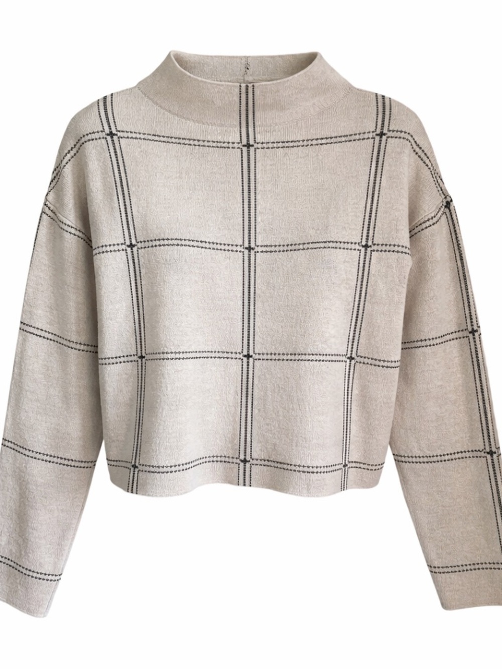 Max Studio Mock Turtleneck Cropped Sweater